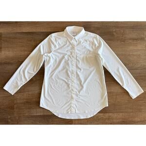 Athleta Urbanite Top 2.0 Button Down Shirt White Stretch Performance Small
